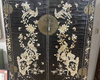 Mother of pearl inlaid cabinet