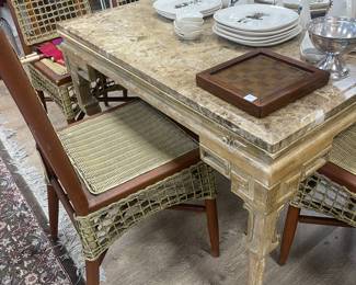 Four rare cane side chairs