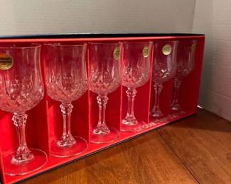 Set of six Cristal d'arques glasses