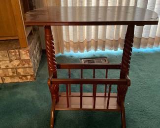 Side table/magazine stand. 24" tall. top is 24" x 13 1/2"