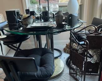 Stylish glass top table with 4 chairs $300