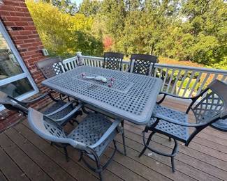 Wrought Iron Bar High Table and chairs. $350