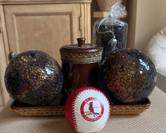 Beautiful decor items $25 ball shown for size comparison 