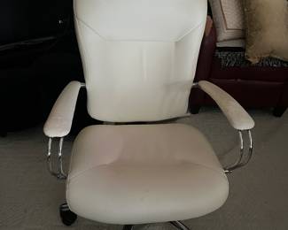 White leather office chair has wear and tear but was a favorite of Hall of Famer Lou Brock $120 
