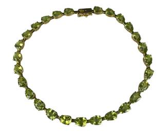 14kt Yellow Gold Peridot Link Bracelet