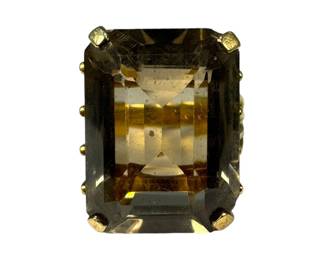 18kt Yellow Gold Smokey Quartz Ring