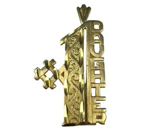 14kt Yellow Gold Num1 Daughter Pendant Charm