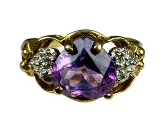 10kt Yellow Gold Amethyst Heart Ring
