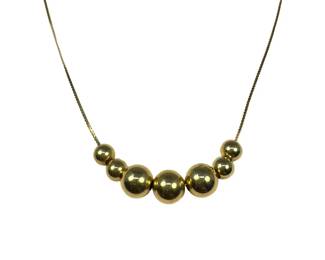 14kt Yellow Gold Bead Necklace