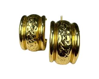 14kt Yellow Gold Wide Huge Hoop Earrings