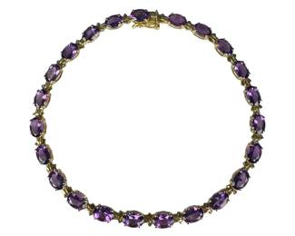 14kt Yellow Gold Amethyst Link Bracelet