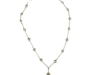 10kt Yellow Gold Pearl Drop Necklace