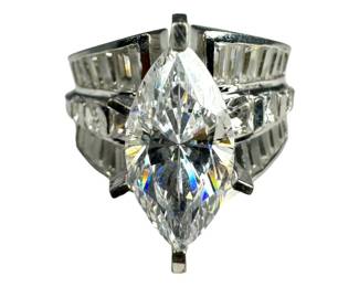 14kt White Gold Cubic Zirconia Marquise Ring