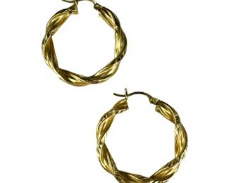 14kt Yellow Gold Twisted Hoop Earrings