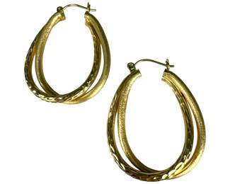 14kt Yellow Gold Double Hoop Earrings