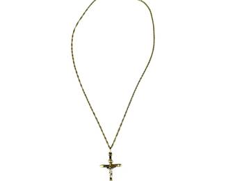 14kt Yellow Gold Crucifix Necklace
