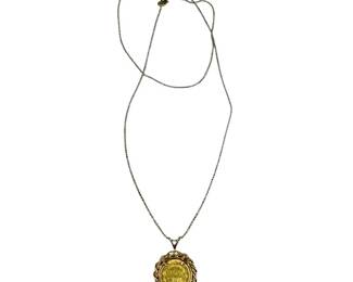 14kt Yellow Gold Dos Pesos Coin Necklace
