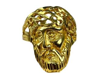 14kt Yellow Gold Jesus Ring