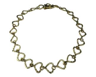 10kt Yellow Gold Heart Link Bracelet