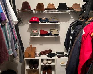 Men's hats, gloves, and shoes