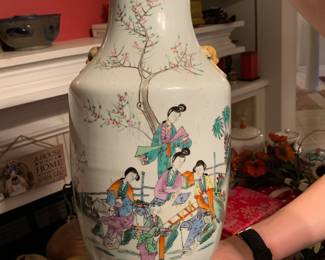 Tall Asian vase