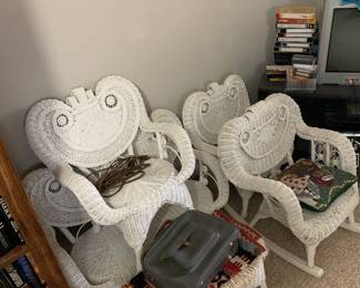 Outdoor wicker furniture - child-sized