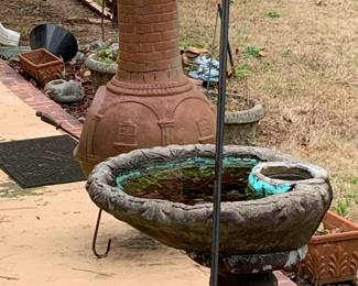 Chimnea; base and bowl (has fountain attachment)