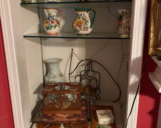 Vases, pitchers, and wine racks