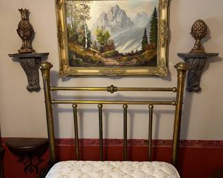 Twin vintage brass bed