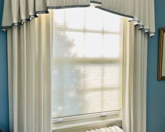 Custom lined Drapery Panels and Valence 