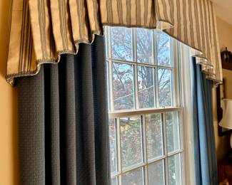 Custom lined draperies and valence