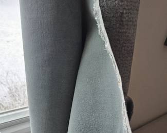 Lots of Upholstery fabaric in grays, greens and beiges