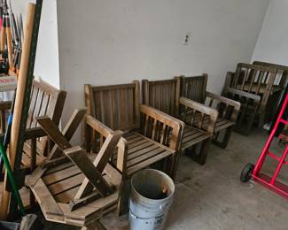 Teak chairs and tables