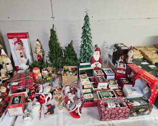 Massive Glass Santa ornament collection