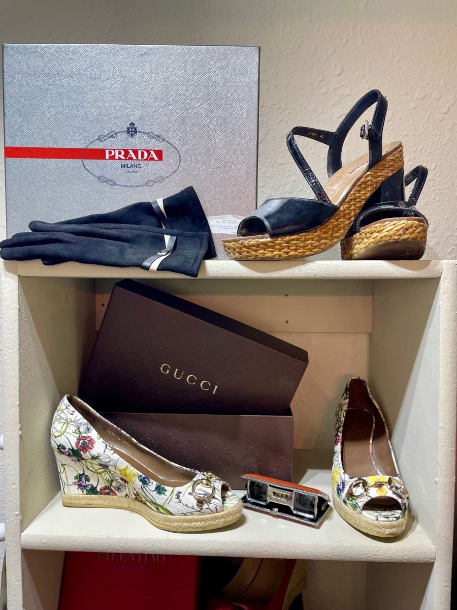 Gorgeous Prada and Gucci wedges US sz 9  EU 40