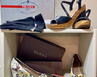 Gorgeous Prada and Gucci wedges US sz 9  EU 40