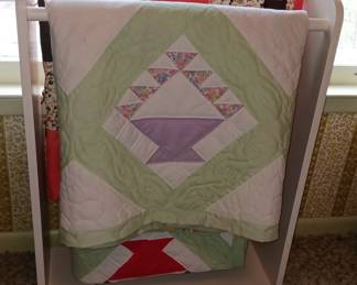 2 More Handmade Quilts and Stand