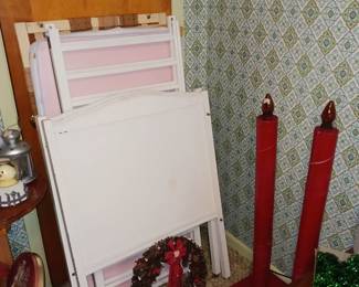 Baby Bed and Vintage Homemade Christmas Lights