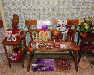 Maple Bench and a Variety of Chrostmas Items