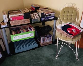 T.V. Stand and VHS, Dvd's and Cd's