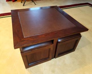 Game table with storage benches...