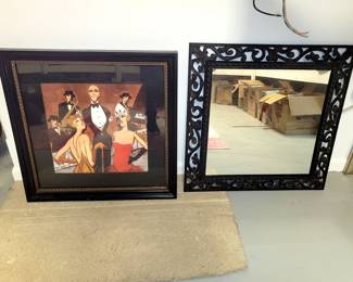 Framed art. Framed mirror