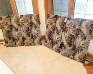 Window cornices of fishing and a cabin