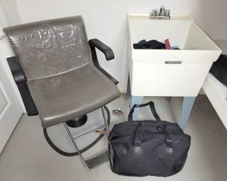 Salon chair and Utility sink with faucet