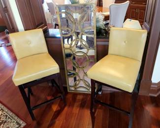 Pier 1 Hightop bistro chairs. Pier 1 Modern Mirror. 