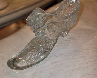 Vintage glass shoe
