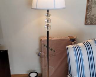 Chrome and stacked glass ball floor lamp