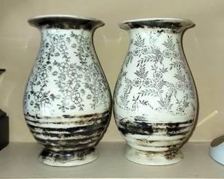 antique Tielsch-Altwasser Bavaria hand-painted vases