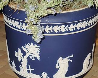 Antique Adams Tunstall Dark Blue Jasperware Planter