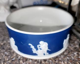 Antique Adams Tunstall Dark Blue Jasperware Bowl